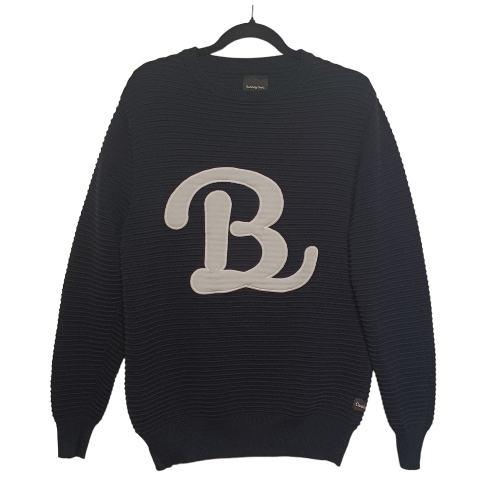 Barney Cools Black and White Crewneck Sweater